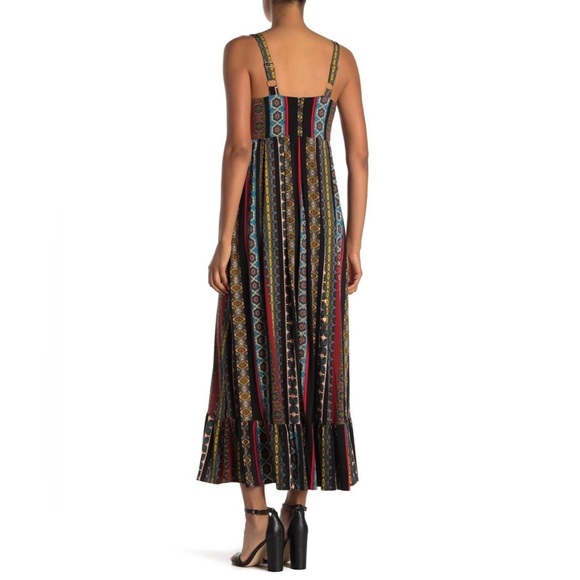 T Tahari Sleeveless Tile Stripe Maxi Dress - Picture 2 of 5